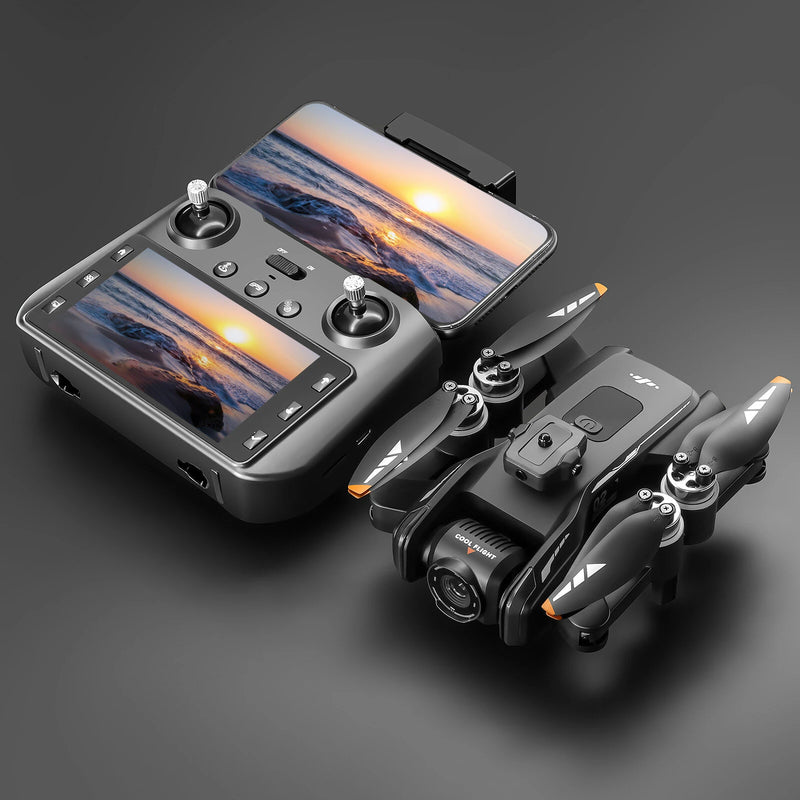 LSRC XT808 GPS 5G WiFi FPV with 5.9inch LCD Screen Controller 720P HD Dual Camera 180 Servo Gimbal 360 Obstacle Avoidance Brushless Foldable RC Drone Quadcopter RTF