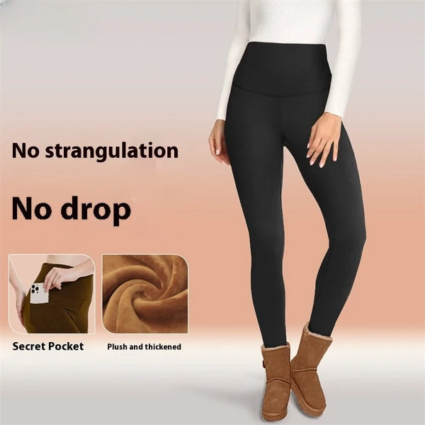 Women's Fleece Lined Leggings Thermal Warm Winter Tights High Waisted Yoga Pants Cold Gear With Pockets Autumn Winter Leggings