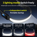 Bikight LED+COB 3 Modes COB Running Headlamp USB Rechargeable Power Dispaly Waterproof Headlight Head Torch for Camping Dog Walking Fishing Hiking Search Light