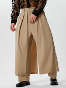 INCERUN Men Design Pleated Layering Pant Loose Fit Casual Daily Men's Bottoms