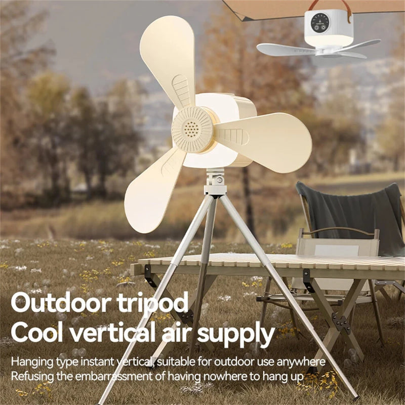 IPRee 2 in 1 Portable Fan Camping Light 3600mAh Rechargeable Outdoor Camping Tent Fan New Remote Control Household Ceiling Fan Lighting