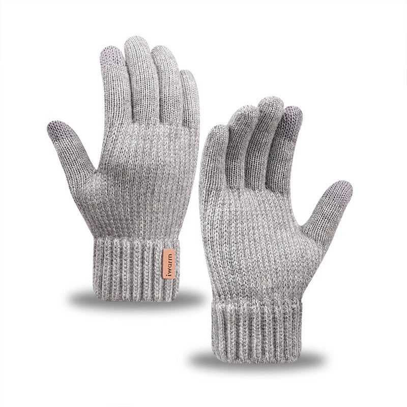 Unisex Alpaca Gloves Men's Warm Gloves For Winter Touch Screen Plus Velvet Thickened Cold-Proof And Warm Wool Knitted Gloves Compatible, Ideal For Winter, Office, Travel, Cycling