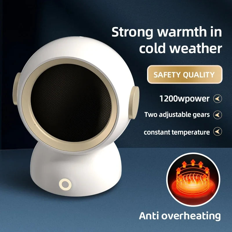 1200W Instant Heating Desktop Heater Electric Heater Portable Desktop Fan Heating Heater Mini Radiator Home Office Winter Heater