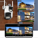Guudgo 6MP Dual Lens Wireless Security Camera 360 Panoramic View AI Human Detect Color Night Vision Motion Alert IP66 Waterproof Surveillance Outdoors CCTV Cameras