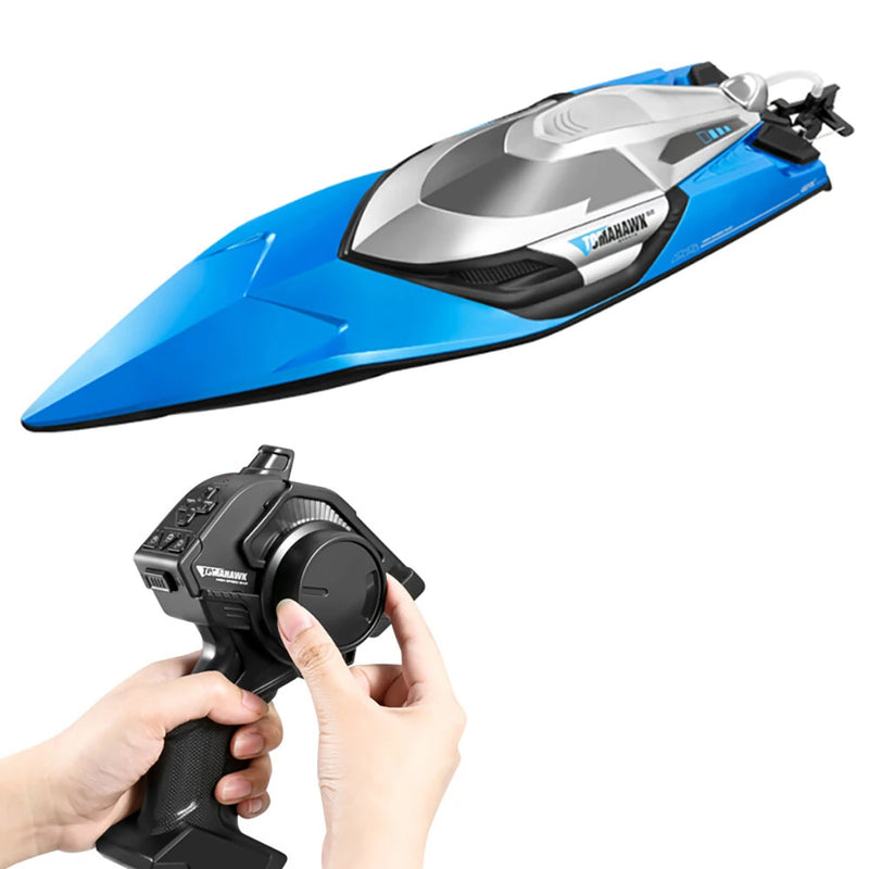 4DRC S2 2.4G RC Boat Fast High Speed Waterproof Capsize Reset Model LED Light Remote Control Toys RTR Pools Lakes Racing Kids Children Gift