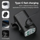 BENGGUO 2-in-1 LED Bicycle Front Light with Bell Horn 4 Super Bright LEDs 500mAh Battery Type-C Charging Safe for Night Cycling