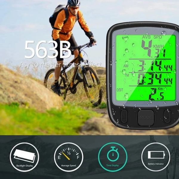 Wired Digital Bicycle Computer 1.6 inch LCD Screen Backlight Waterproof Odometer Stopwatch 32g Lightweight  For MTB Road Cycle City Bike
