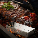 IPRee Stainless Steel Smoked Box Barbecue Sawdust Smoked Box Adds Smoked Barbecue Flavor To Gas Or Charcoal Grills