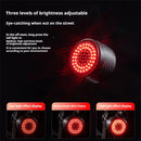 OFFBONDAGE ATS-Q6 Smart Auto Brake Sensing Bicycle Taillight 13 Light Modes Type-C Rechargeable Waterproof Bike Rear Light for MTB Road Night Riding Safety