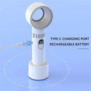 Tevorex Cooling Bladeless Fan USB Rechargeable Personal Fan 100 Speeds Adjustable Desk Fan Gifts for Women Men Travel/Camping/Outdoor