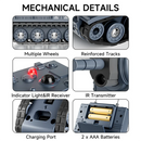 WENNANFENG BRRRRT 1/64 2.4G Mini RC Tank Desktop Simulation Battle Tracked Full Proportional Remote Control Shooting Vehicles Models with Infrared Combat 360 Rotating Turret Micro Toys