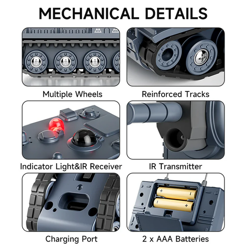WENNANFENG BRRRRT 1/64 2.4G Mini RC Tank Desktop Simulation Battle Tracked Full Proportional Remote Control Shooting Vehicles Models with Infrared Combat 360 Rotating Turret Micro Toys