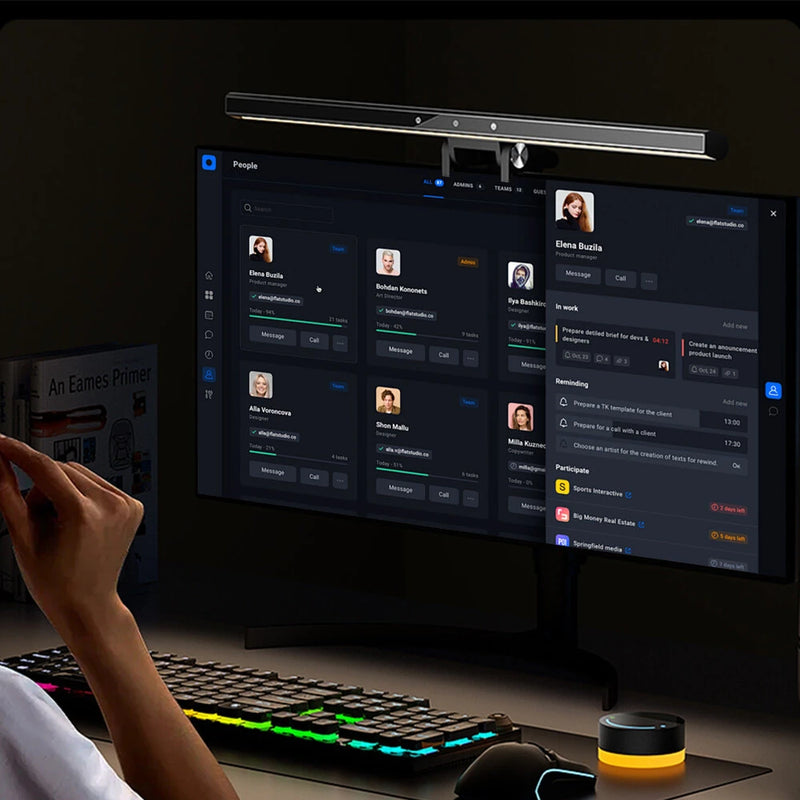 BlitzWolf BW-CML6 RGB Gaming Monitor Light Bar with Wireless Remote Control, Dynamic Pickup, Stepless Dimming/Color Temperature, Dual Light Source, Asymmetric Optical Design Eye Protection Anti-Glare for Home Office PC Computer