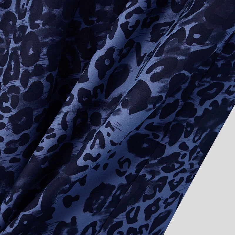 INCERUN Mens Leopard Print Daily Pant Side Zipper Design Fashion Loose Fit Long Trousers for Men Large Size S-5XL