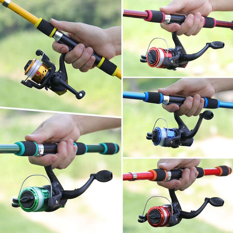 Sougayilang Spinning Fishing Rod Reel Combos 1.8M Telescopic Rod with 5.2:1 3BB Fishign Reel Max Drag 5kg Full Fishing Kit-Green