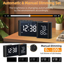 LCD Digital Desk Wall Alarm Clock with USB Charging Station Dual Screen LED Dimming Temperature And Humidity Electronic Clock Radio Alarm Clock