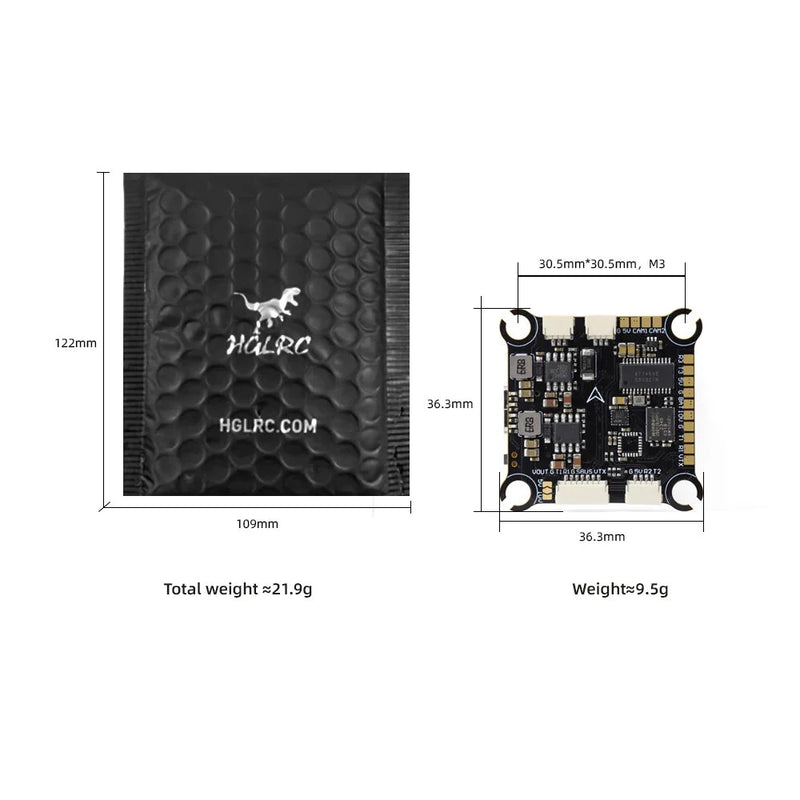 30.5*30.5mm HGLRC F405 2-8S V1 Flight Controller ICM42688P SPL06-001 for RC FPV Racing Freestyle Drones