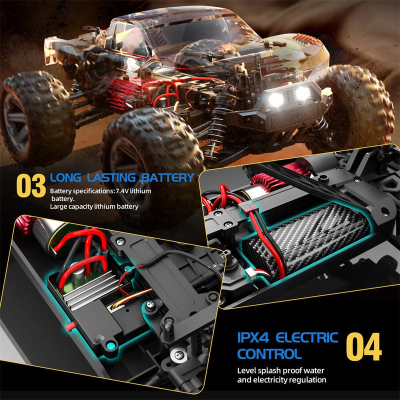 SMRC 8619 RTR 1/14 2.4G 4WD 38km/h RC Car High Speed Short Course Off-Road Truck LED Light Full Proportional Vehicles Models Toys