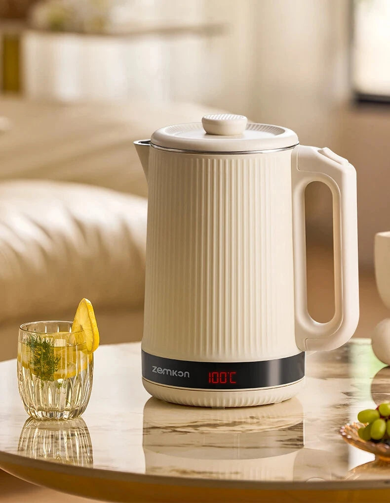 Zemkon 2.2L 1500W Electric Kettle Household Constant Temperature Kettle Automatic Insulation Teapot 304 Stainless Steel Liner Health Kettle