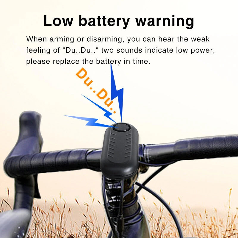 XANES 110dB Anti-Theft Bicycle Alarm Adjustable Volume Vibration Remote Waterproof Alarm for Motorcycles Electric Vehicle