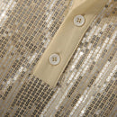 INCERUN Mens Sequin Sparkle Glitter Patchwork T-Shirt Fashion Short Sleeve Lapel Top Tshirt for Men