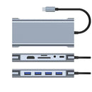 Bakeey USB-C 11 in 1 Docking Station with 4K@30Hz 1080P VGA 100W PD Charging RJ45 100M SD/TF Card Reader 3.5mm Audio USB Hub