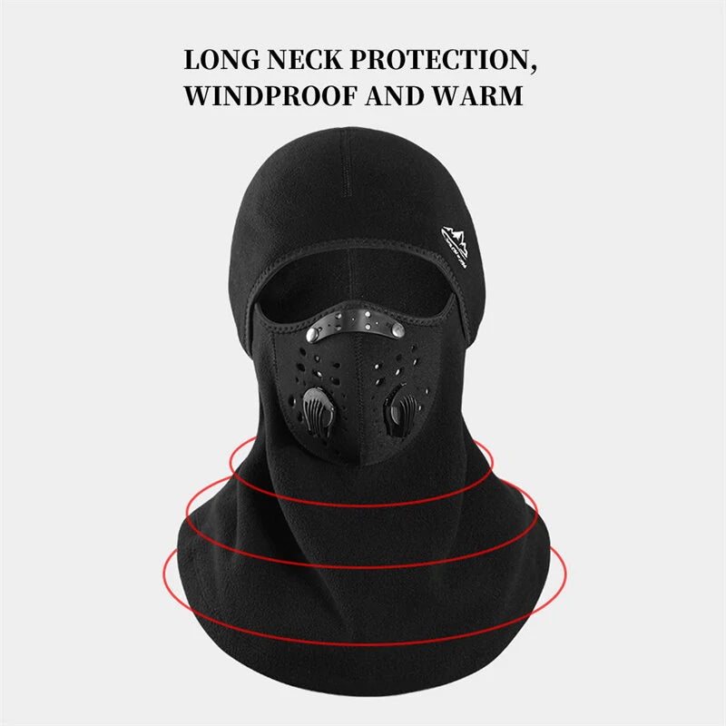 Golovejoy Winter Warm Cycling Helmet Hi-tech Breathable Fabric Soft Windproof Face Mask for Riding Hiking Skiing Camping