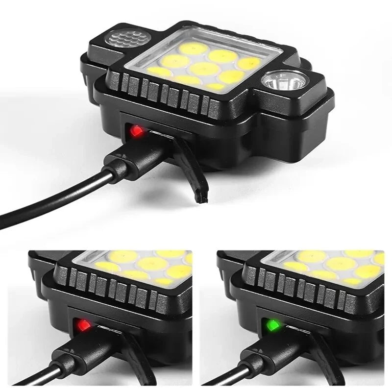 LED+XPE Strong Light Magnetic Headlamp Type-C Rechargeable LED Head Flashlight Outdoors Camping Fishing Emergency Headlight