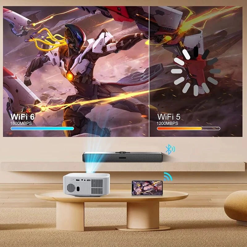 Salange P92MAX Smart Projector Android 13 Netflix Officially Licensed 12000 Lumens 1080P Native Auto Focus Keystone WiFi 6 Bluetooth 5.2 4K Supported Smart Home Cinema