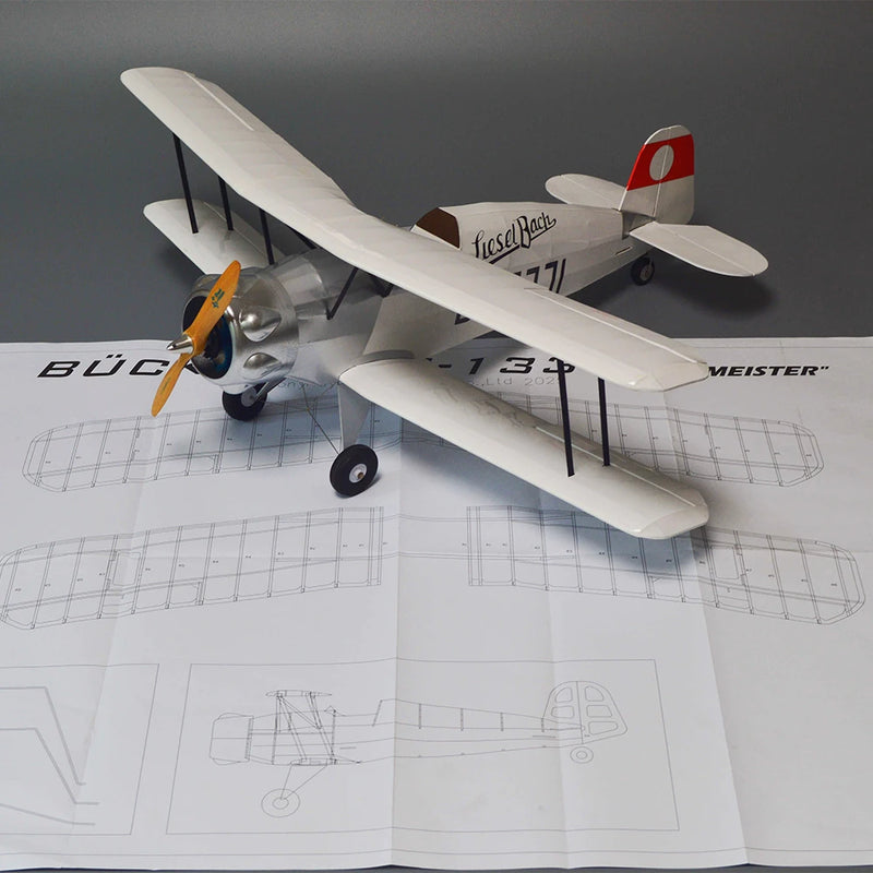 Tony Ray Bucker Bu133 Jungmeister 1/10 660mm Wingspan Balsa Wood RC Sports Biplane RC Airplane KIT