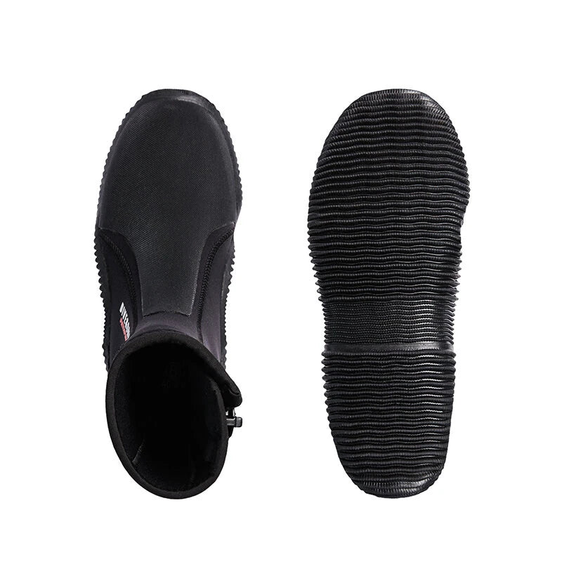DIVE&SAIL 5MM Diving Boots Adult Snorkeling Booties Non Slip Silicone Sole Comfortable Wetsuit Boots for Beach Windsurfing Kayaking