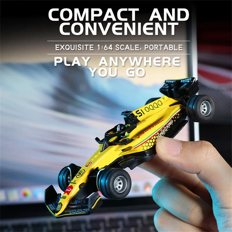 TRASPED HG4-234 RTR 1/64 2.4G Mini RC Car F1 Formula Racing Alloy Shell Three Speed Support App Remote Control LED Light Highly Simulated Classic Desktop Vehicles Models Toys Collection Gift for Children