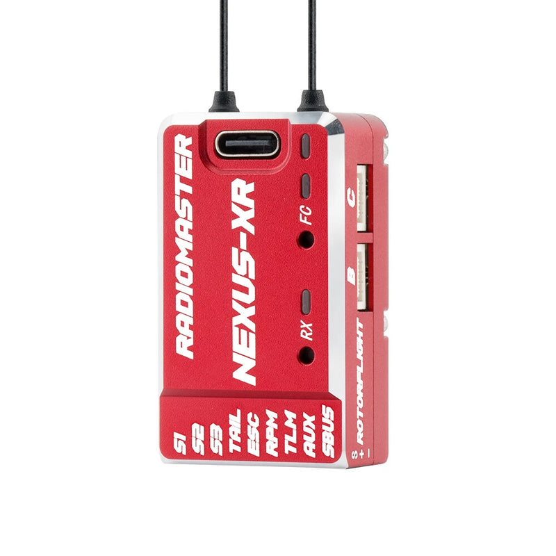 RadioMaster Nexus-XR Flight Controller Rotorflight 2.2 Gyro Integrated Receiver Multi-Function UART Ports Aluminium CNC No-Flybar RC Helicopter Control