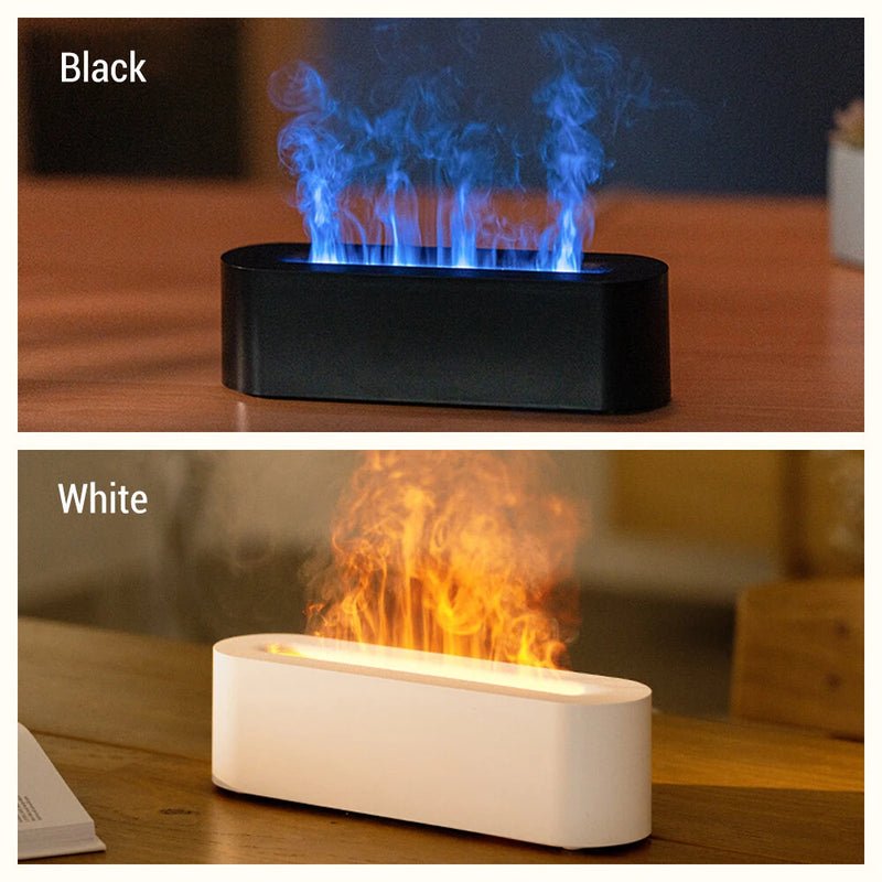 Aroma Diffuser Desktop Colorful Simulation Flame Machine Aromatherapy Humidifier Lamp Led Essential Oil Flame Lamp Difusor