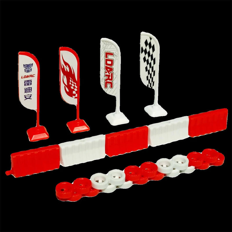 LDARC X43 V64 1/43 1/64 1/72 Mini Drift RC Car Parts Road Cone Indicator Street Sign Decoration Set Vehicles Models Spare Accessories SK177