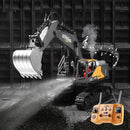HJ Models 689-714A 1/16 2.4G 16CH RC Car Excavator Engineering Vehicles Alloy Bucket Digging 680 Rotation Spray LED Light Sound RTR Toys
