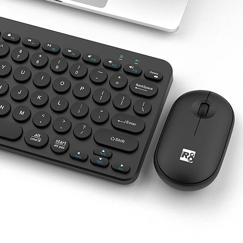 R8 1928 2.4G Wireless bluetooth Keyboard and Mouse Set 78-Keys Punk Keycaps Keyboards 1200DPI Mice Combo for Office PC Computer Plug and Play