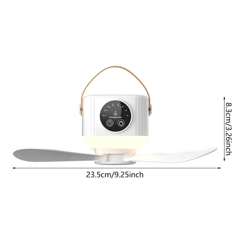 IPRee 2 in 1 Portable Fan Camping Light 3600mAh Rechargeable Outdoor Camping Tent Fan New Remote Control Household Ceiling Fan Lighting