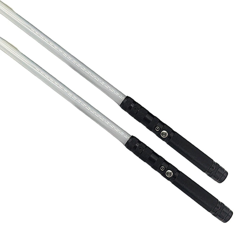 2-in-1 Metal Laser Sword with Hit Sound Seven Color Lights Rechargeable Perfect for Cosplay and Role-play