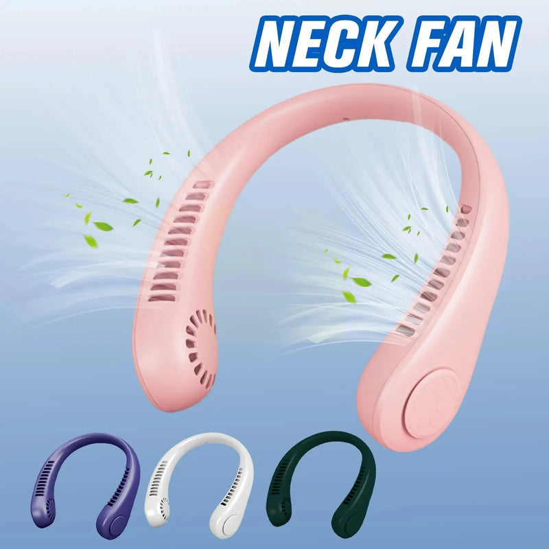 Tevorex Mini Portable Bladeless Neck Fan 800mAh Rechargeable Air Cooler 3 Speeds Summer Sports Fans