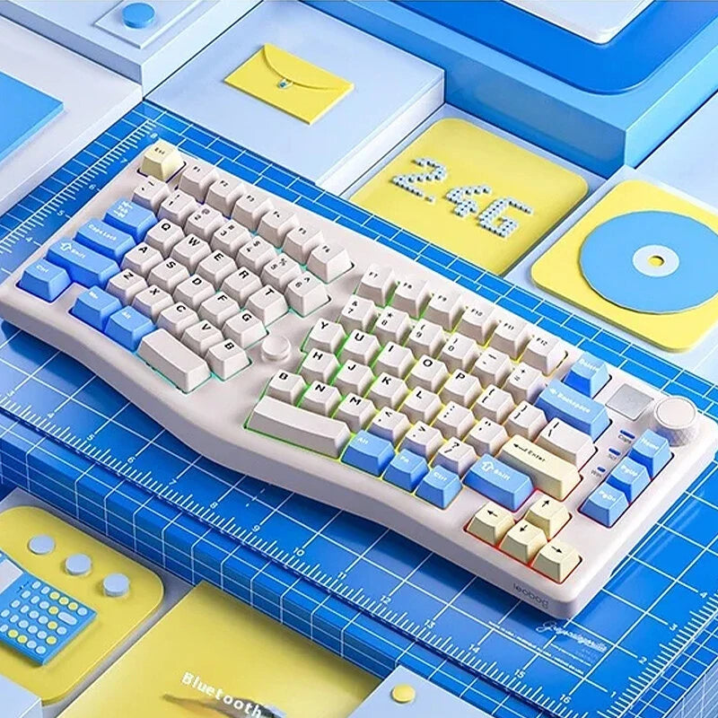 LEOBOG A75 Mechanical Keyboard with KnobTop Structure Hot-swap Barbies Switch RGB 83 Key Triple Mode 75% Layout E-sports Gaming Keyboard