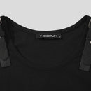 INCERUN Mens Tank Top Fashion Leather Shoulder Strap Design Solid Color Knitted Vest Summer Sleeveless Men's Undershirts