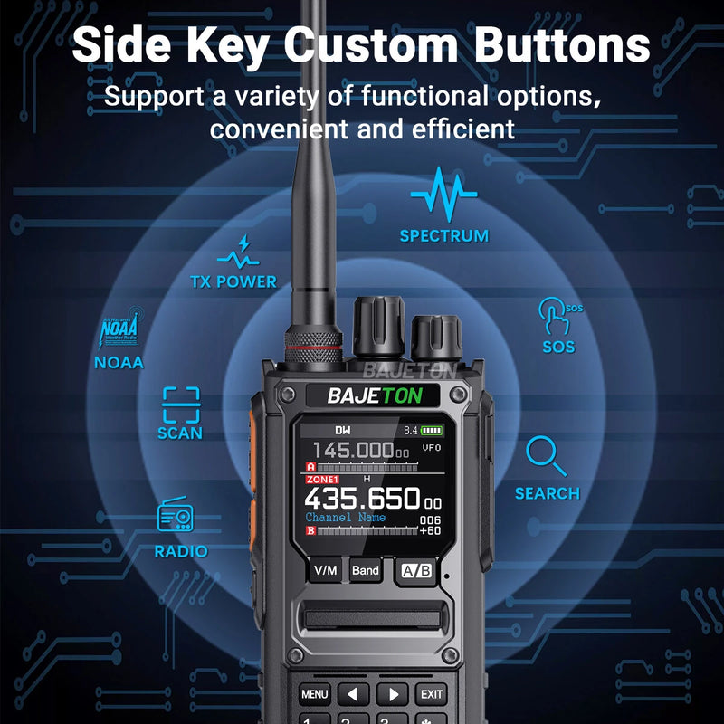 BAJETON BJ-7800 10W Walkie Talkie Long Range SW MW LW AM SSB CB Receive Wireless bluetooth Programming NOAA Two Way Radio