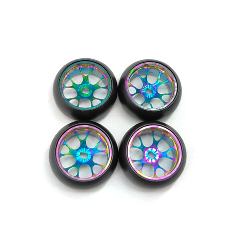 4PCS Drift Tires Wheels Metal Rims for Wltoys Mini-Q 1/28 K969 K989 P939 284131 On-Road RC Cars Vehicles Models Spare Parts B Versions