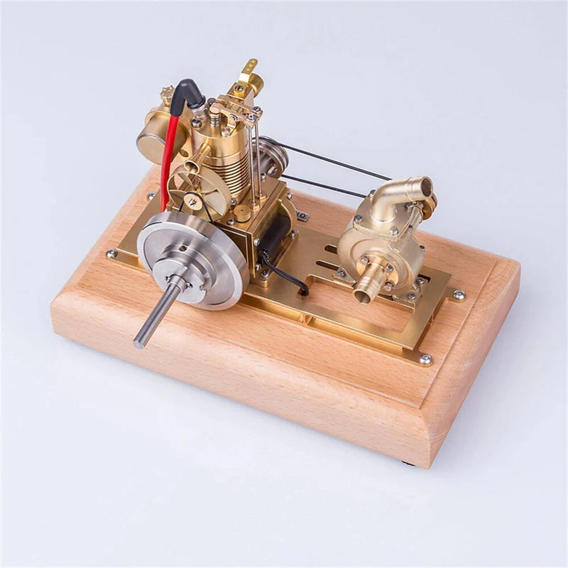 OKMO M16C Air-cooled Single Cylinder 4-strokes Mini Vertical Gasoline Speed-controlled IC Engine Model with Water Vane Pump Science Discovery Education Desktop Decorations Collection Toys