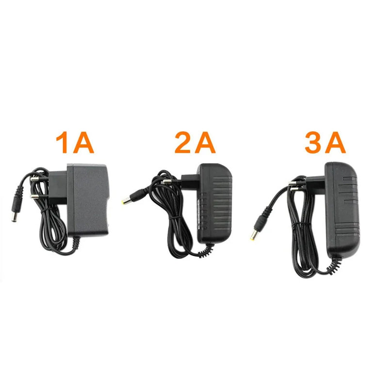 1PCS AC 100-240V Power Supply DC 5V Adapter with 1A/2A/3A Output Voltage DC 5.5*2.5mm Universal Charger for LED Strips EVD Devices Portable Compact Design