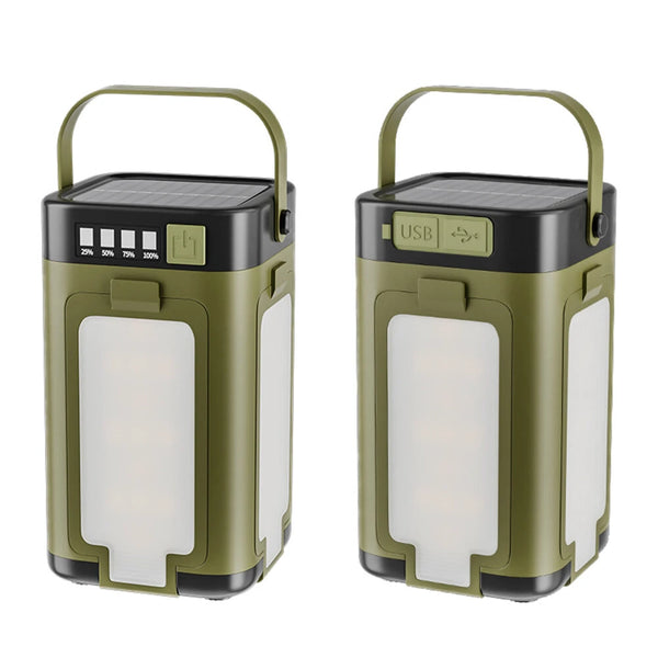 IPRee Portable Solar Camping Lantern LED Rechargeable Outdoor Hanging Tent Lamp Folding LED  With Hook Emergency Camping Light