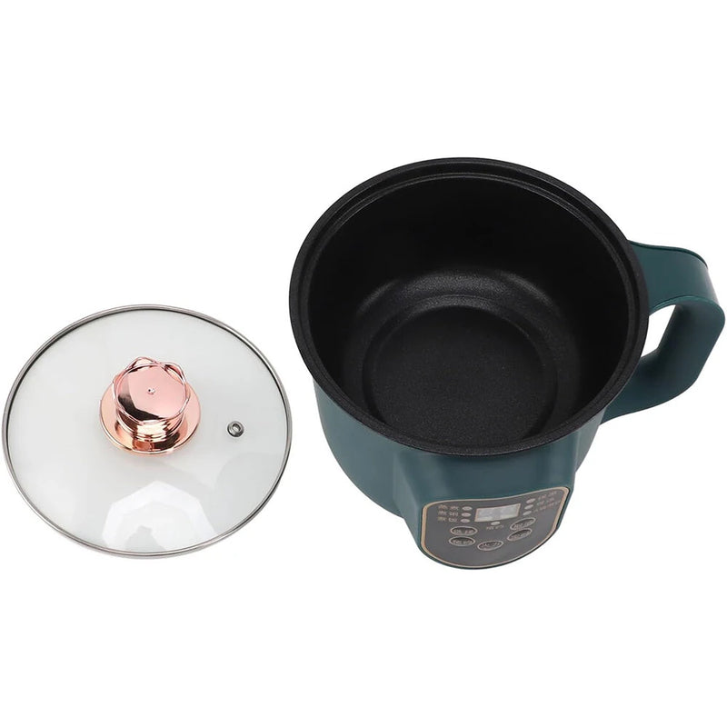 600W Electric Cooking Pot Portable 1.8L Stainless Steel with Timer Removable Cord for Home Camping Picnics Food Grade Material