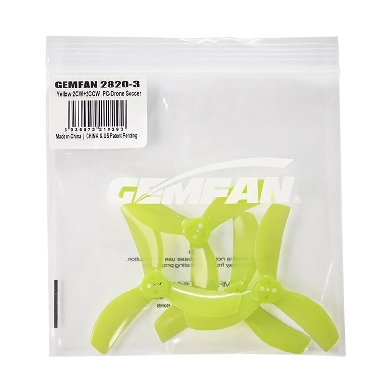 2 Pairs / 6 Pairs GEMFAN 2820 2.8 Inch 3-Blade PC Propeller 1.5mm 3 Holes for RC FPV Racing Drone Compatible with 1104-1404 Motors