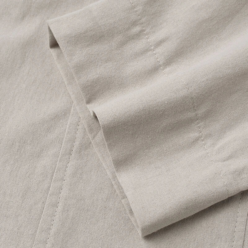 INCERUN Men Shirt Solid Color Long Sleeve Linen Shirts Mens Top V-neck Ethnic Casual Male Clothing